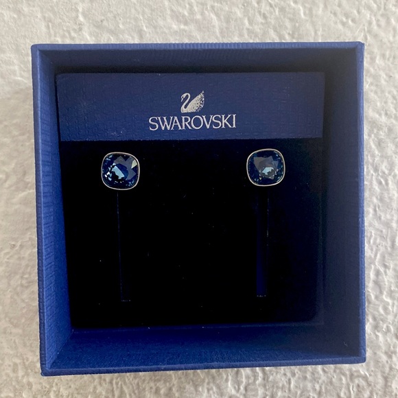 Swarovski pierced earrings - Blue - Picture 4 of 6